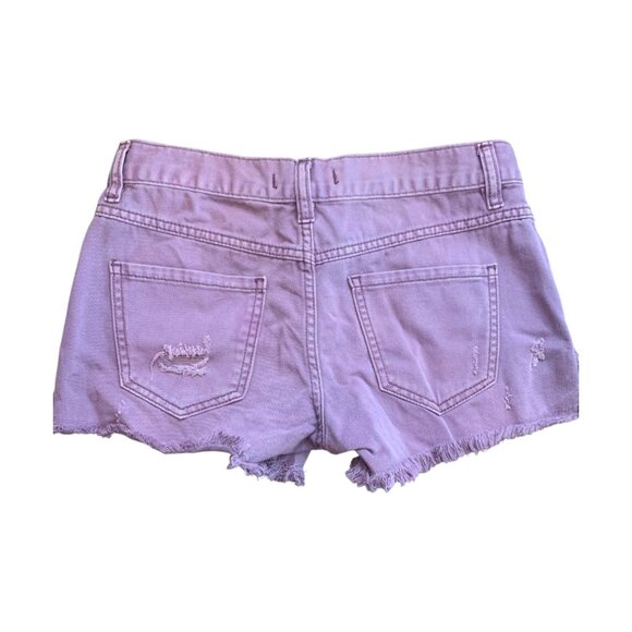 Free People Purple Frayed Denim Shorts - 24 inch waist - Picture 2 of 4